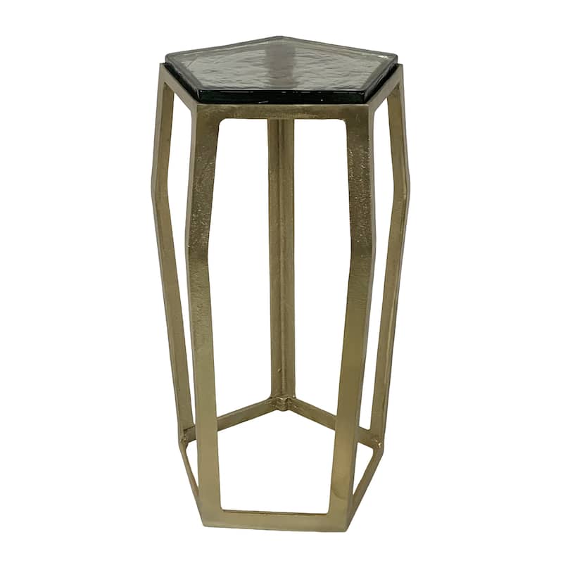 Marble Side Table Metal Frame Modern Narrow Accent for Home Decor
