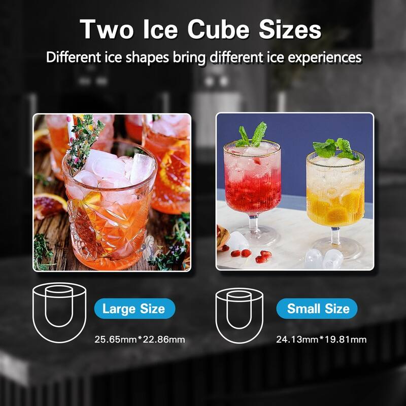 Ice Makers Countertop, Portable Ice Maker Machine with Handle, Self-Cleaning Ice Maker, Ice Scoop and Basket