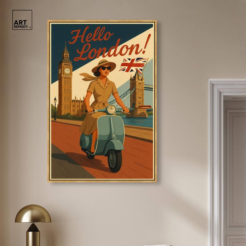 Scooter English Travel Canvas by Art Remedy