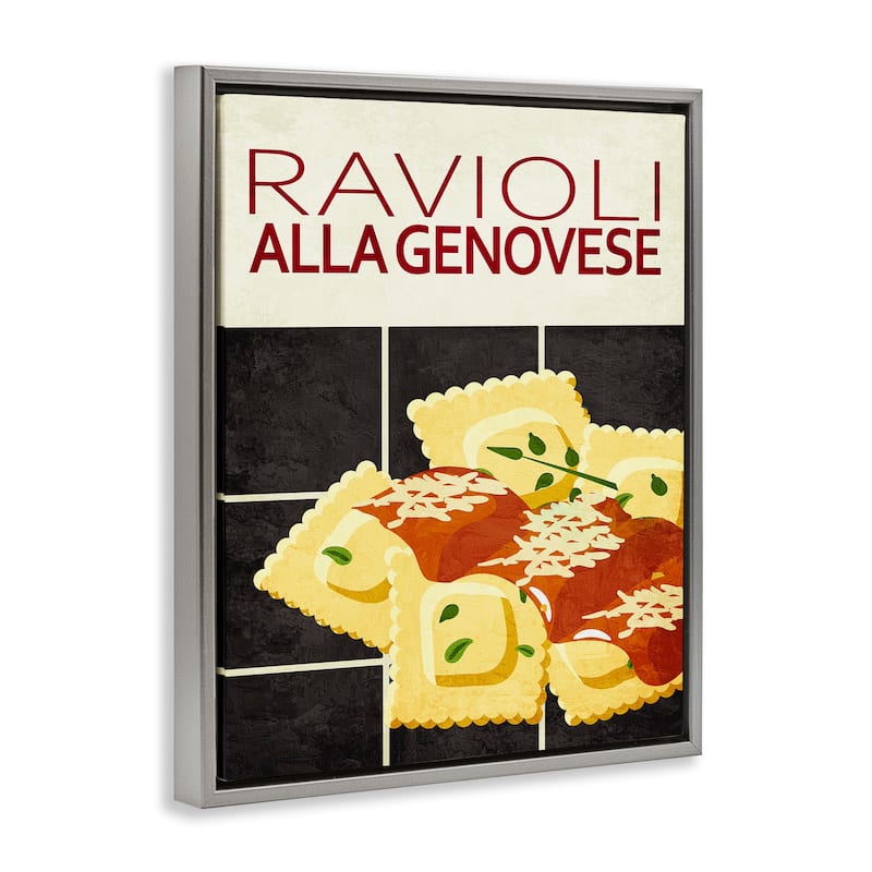 Stupell Ravioli Classic Kitchen Framed Floater Canvas Wall Art Design By Kim Allen