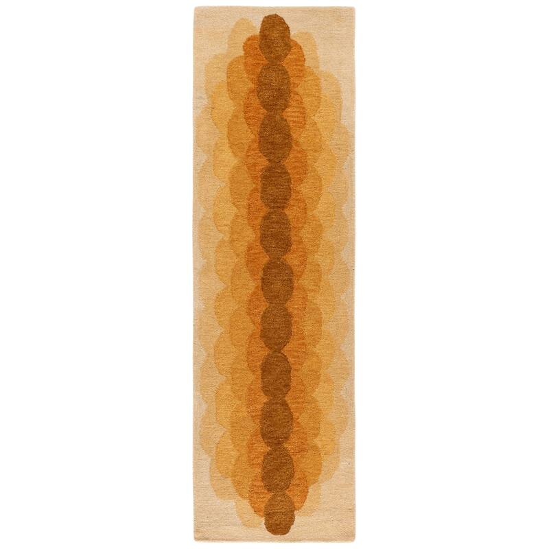 SAFAVIEH Handmade Metro Violetka Wool Rug - 2'3" x 8' Runner - Yellow/Brown
