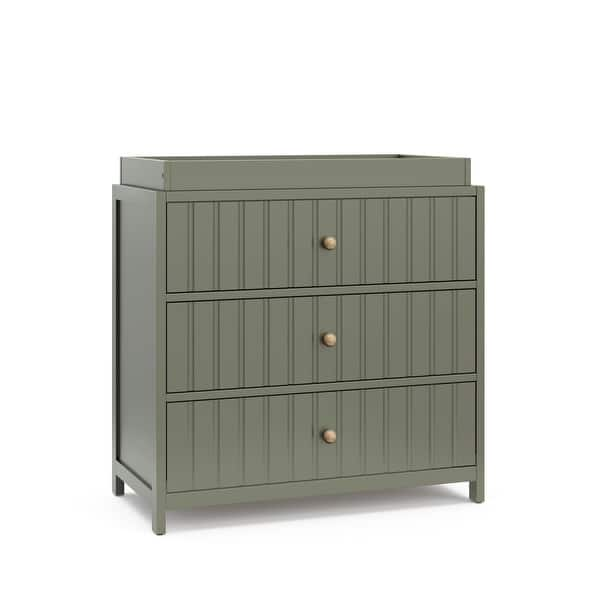 slide 2 of 2, Graco Teddi 3 Drawer Chest with Changing Topper Olive