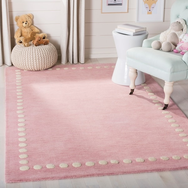slide 2 of 48, SAFAVIEH Handmade Kids Armanda Wool Rug 3' Square - Pink - Square