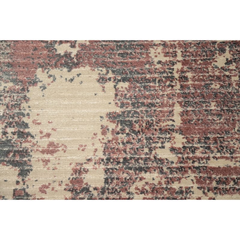 Hand Knotted Oriental Viscose Silk Carpet Modern All-Over Oranges & Rust Abstract Area Rug - 6' 5'' X 4' 7''