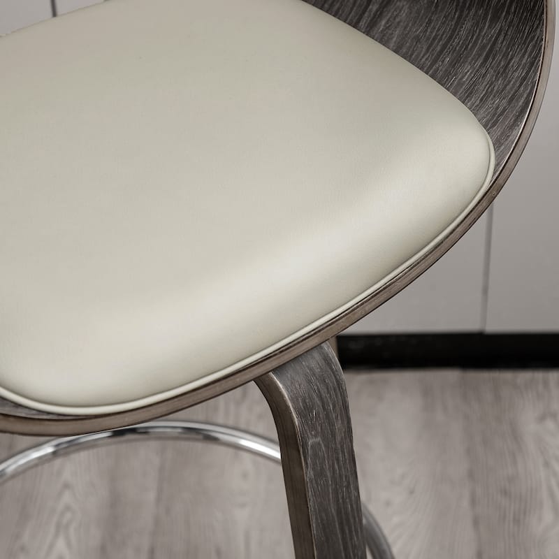 Glitzhome Set of 2 or 4 Modern Counter & Bar Height Wooden Swivel Bar Stools