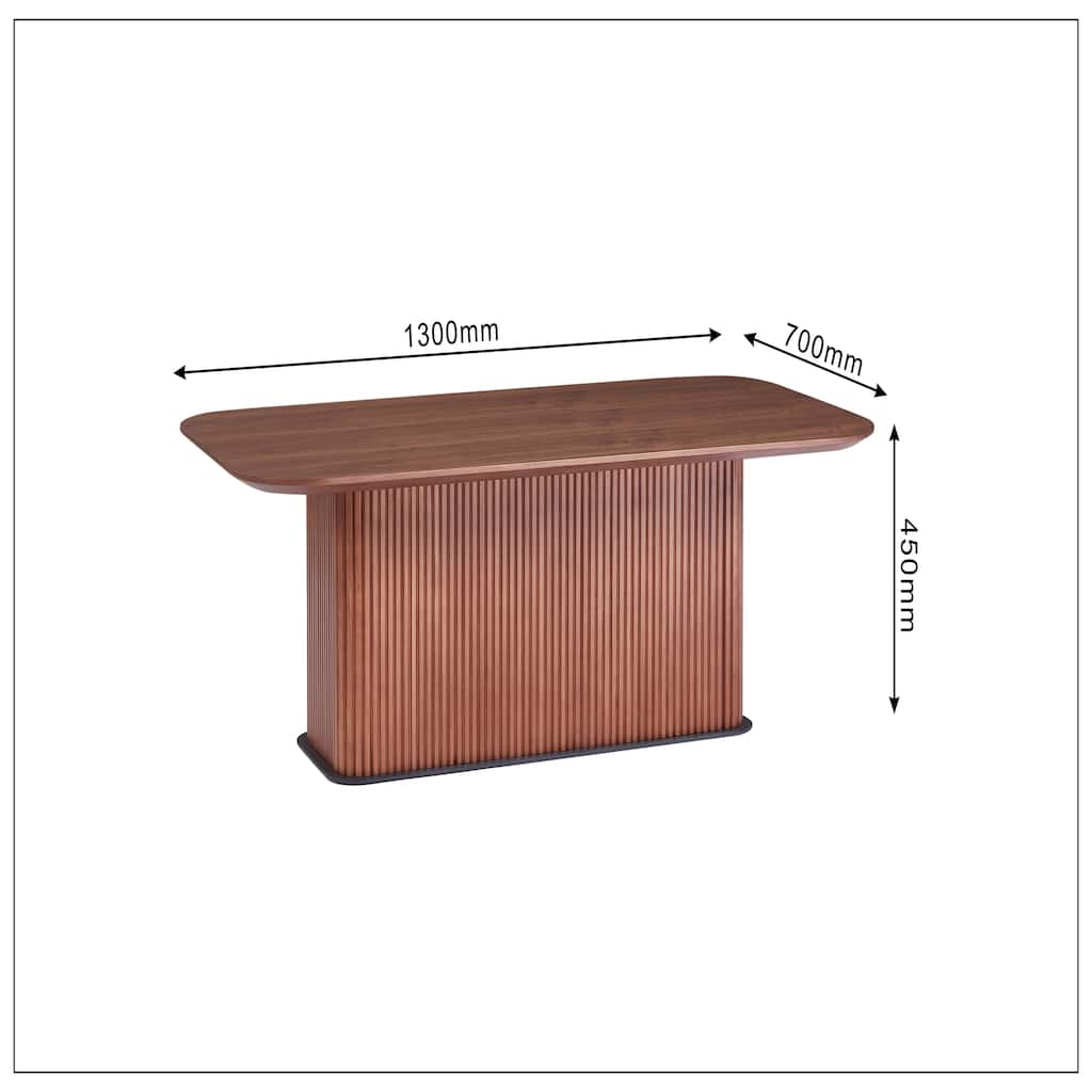 Coffee Table Walnut Wood Surface and Black Metel Feet