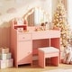 preview thumbnail 4 of 8, Gymax Kids Vanity Set Princess Pretend Play Makeup Desk w/ Cute
