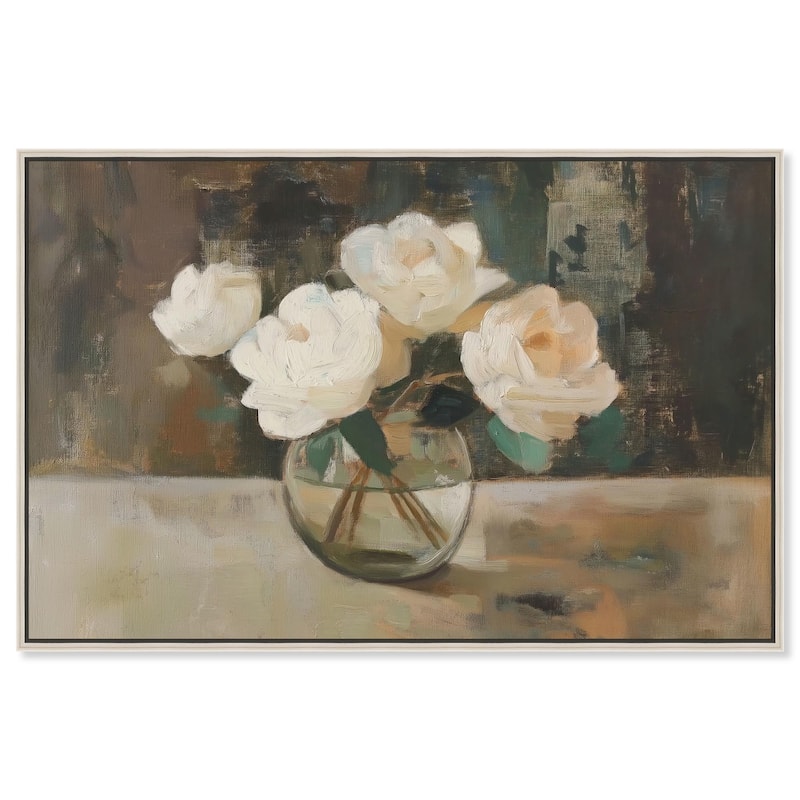 Creamy Cascade Cluster I Canvas by Art Remedy - 15" x 10" - Silver