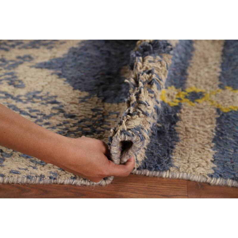 Trellis Plush Moroccan Oriental Area Rug Handmade Bedroom Wool Carpet - 6'11" x 10'4"