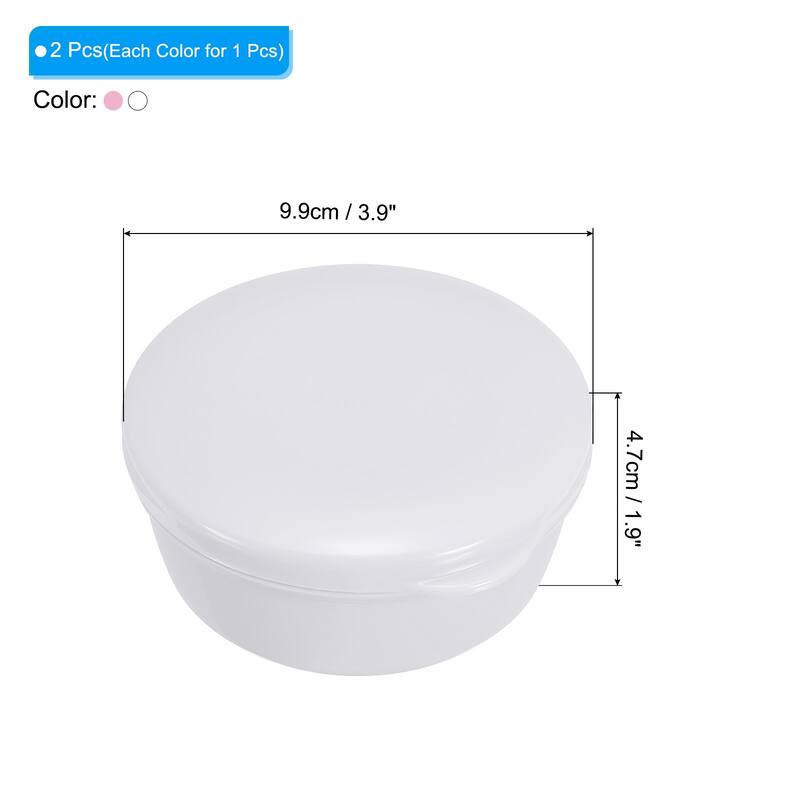 Travel Soap Container, 2 Pack Round Soap Holder Travel Case Box - Pink White