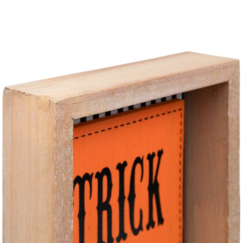 Happy Halloween Wooden Shadow Box Tabletop Sign - Set of 2
