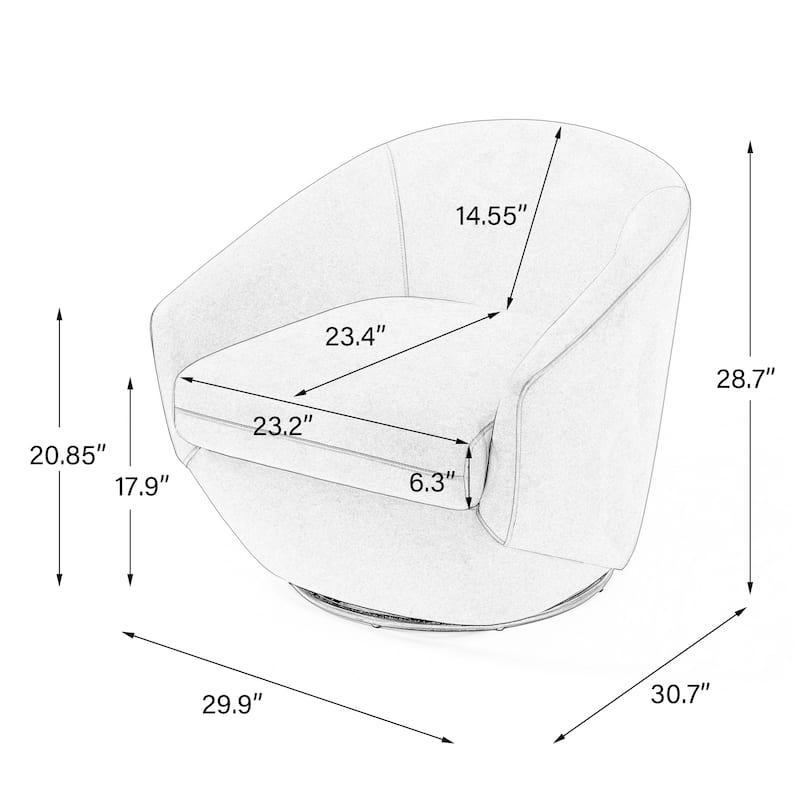 2 Set Vegan Leather Armchair Barrel Swivel Accent Chairs