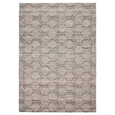 ECARPETGALLERY Braid weave Sienna Dark Grey Wool Rug - 5'2 x 7'7