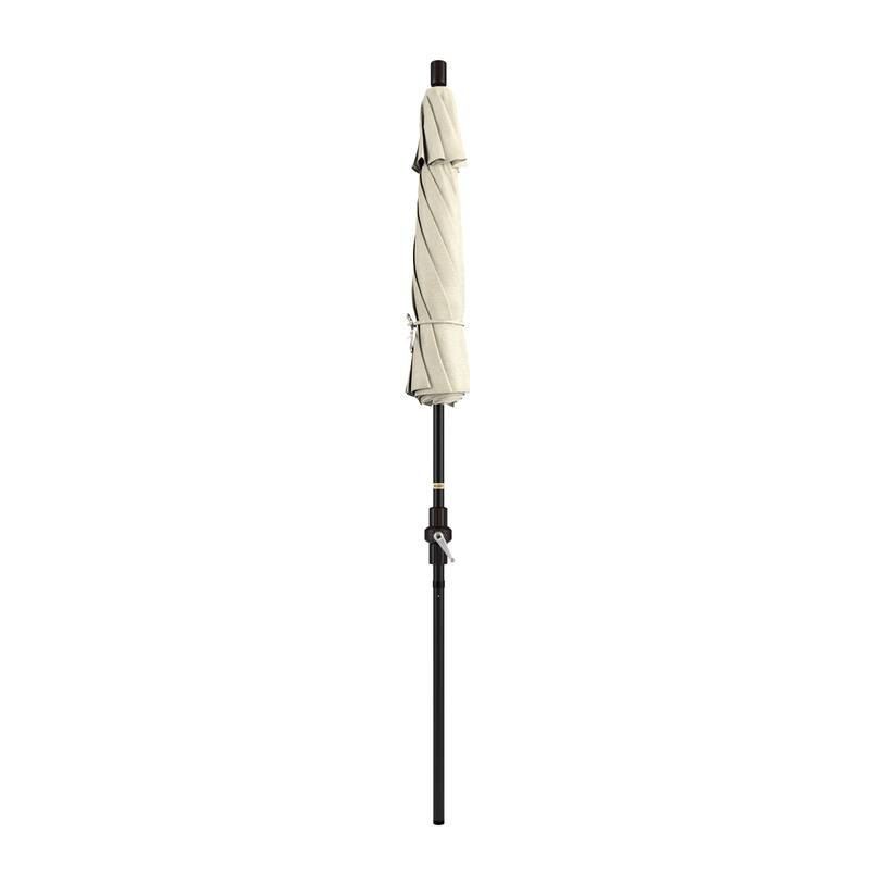 California Umbrella 7.5' Sun Master Patio Umbrella Bronze Aluminum Pole Fiberglass Ribs Crank Lift Tilt Sunbrella Cilantro