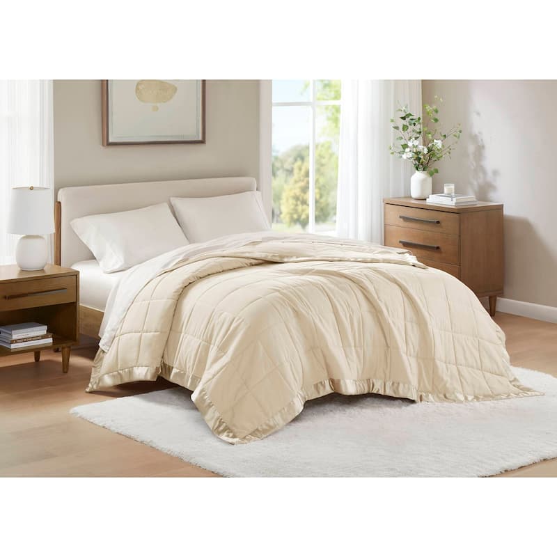 Madison Park Prospect Lightweight Down Alternative Blanket with Satin Trim