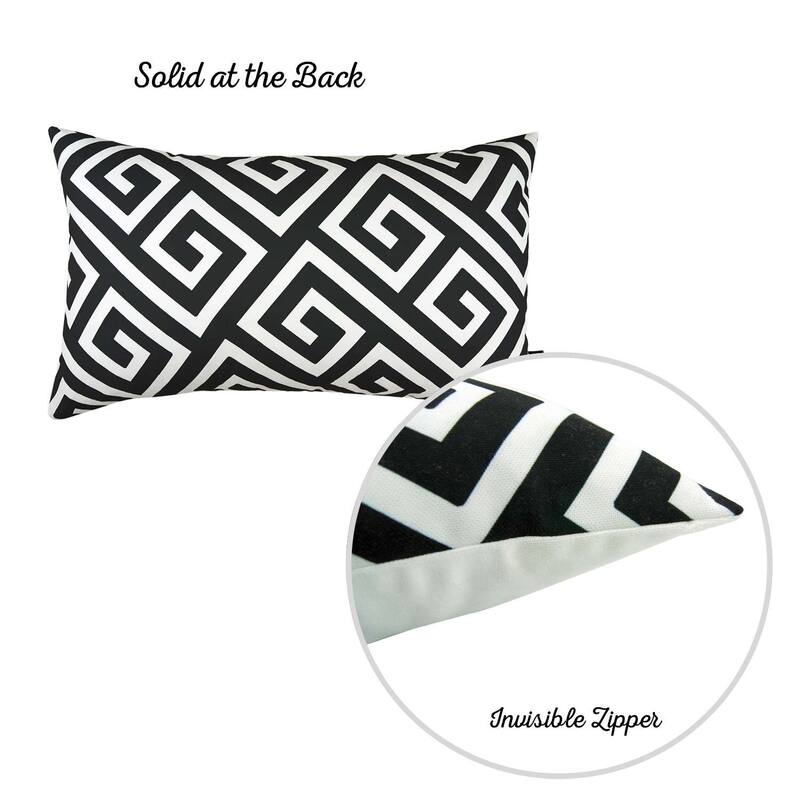 Yellow Greek Key Pattern Lumbar Throw Pillow