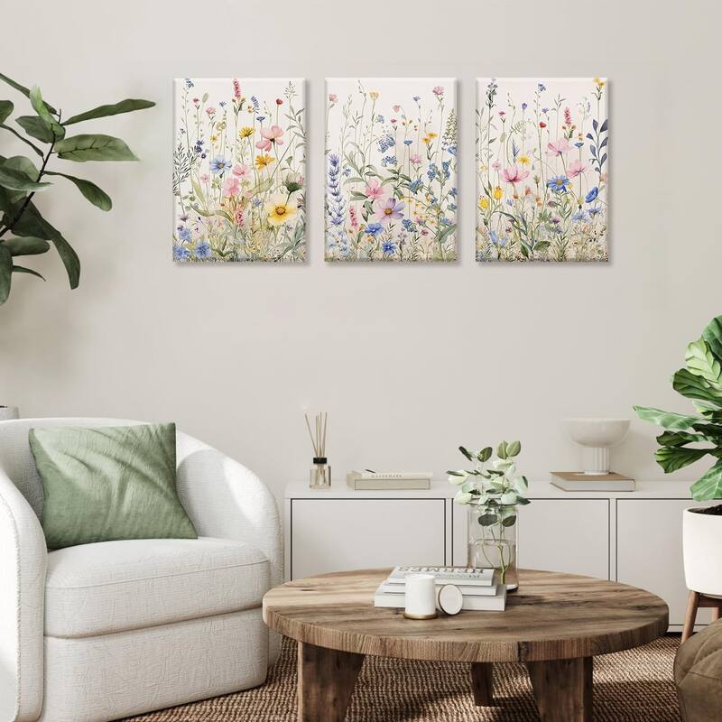 Wildflower Wall Art Watercolor Botanical Floral Colorful