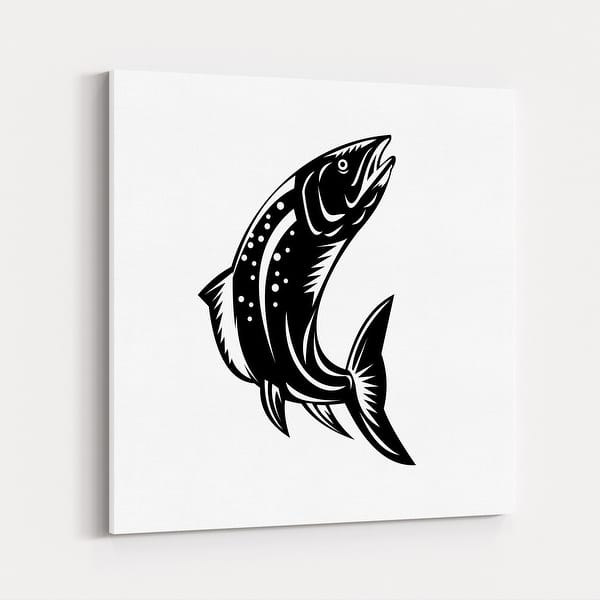 Shop Animals Black And White Blue Marlin Canvas Wall Art Print Overstock 31649217
