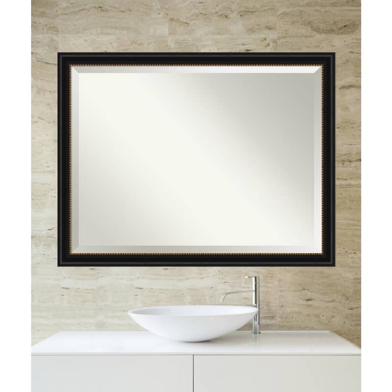 Beveled Bathroom Wall Mirror - Manhattan Black Frame - Manhattan Black