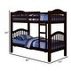 preview thumbnail 6 of 4, Twin Over Twin Bunk Bed, Pine Wood, Slatted Headboard, Espresso Brown