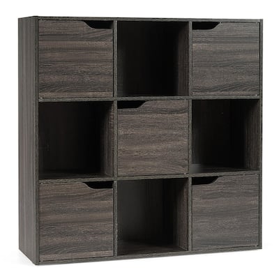 Costway 9 Cube Bookcase Cabinet Wood Bookcase Storage Shelves Room - See Details