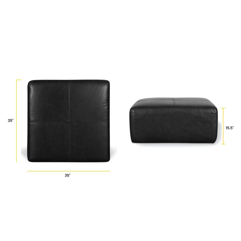 Poly & Bark Sequoia Ottoman - Full Grain Genuine Italian Leather