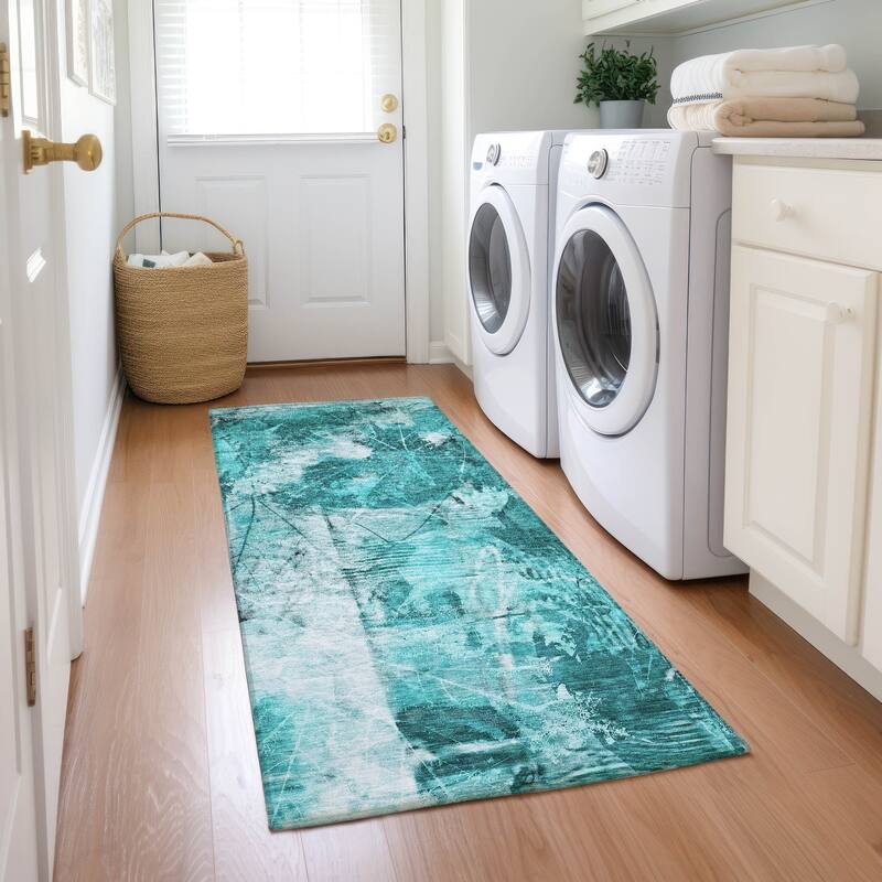 Machine Washable Indoor/ Outdoor Foilage Chantille Rug
