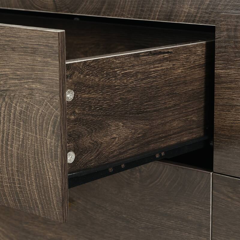 Spray-painted Solid Wood Dresser Cabinet with 5 Drawers
