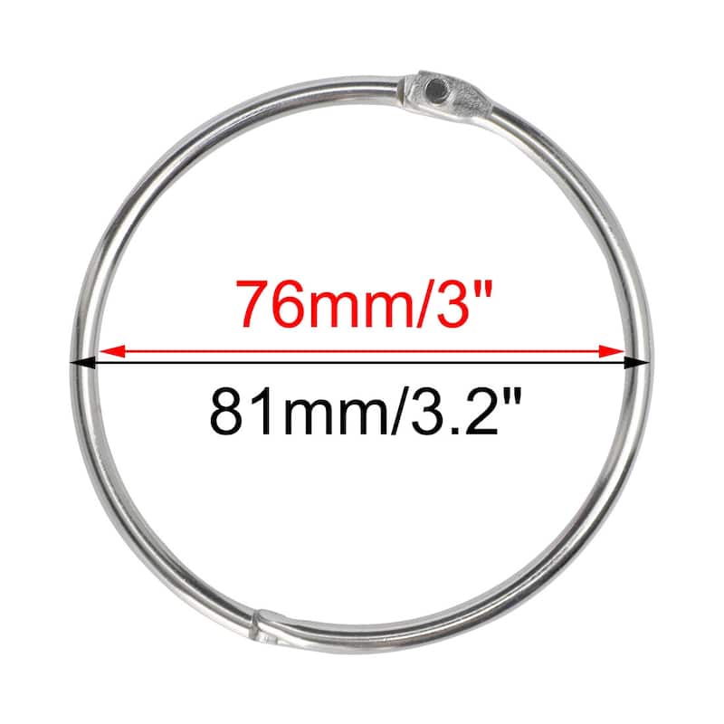 20pcs Metal Curtain Rings Snap Joint Design for Curtain Rods - 3 Inch