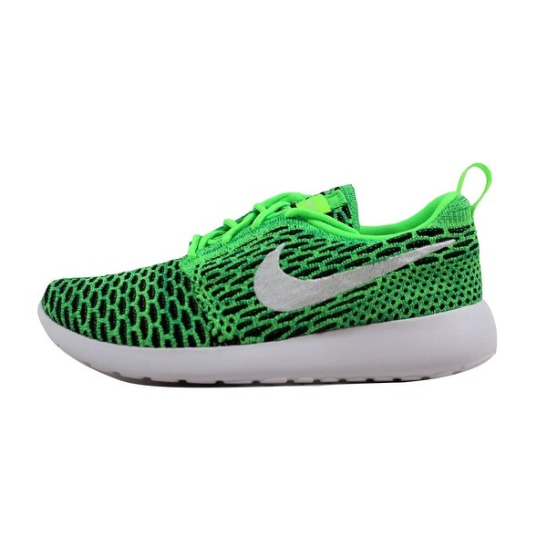 nike roshe run green and white