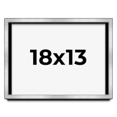 18x13 Shadow Box Frame Silver | 1.375 Inches Deep Real Wood