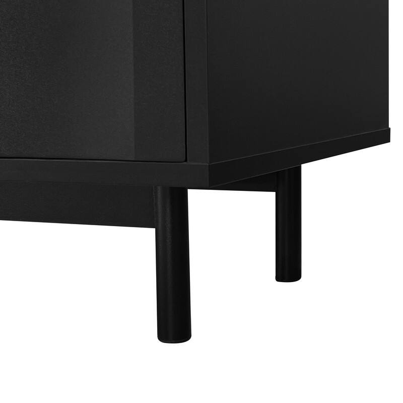 Wave Pattern Buffet Storage Cabinet with 2 Doors and 2 Drawers, Sideboard Cabinet Table with Adjustable Shelf