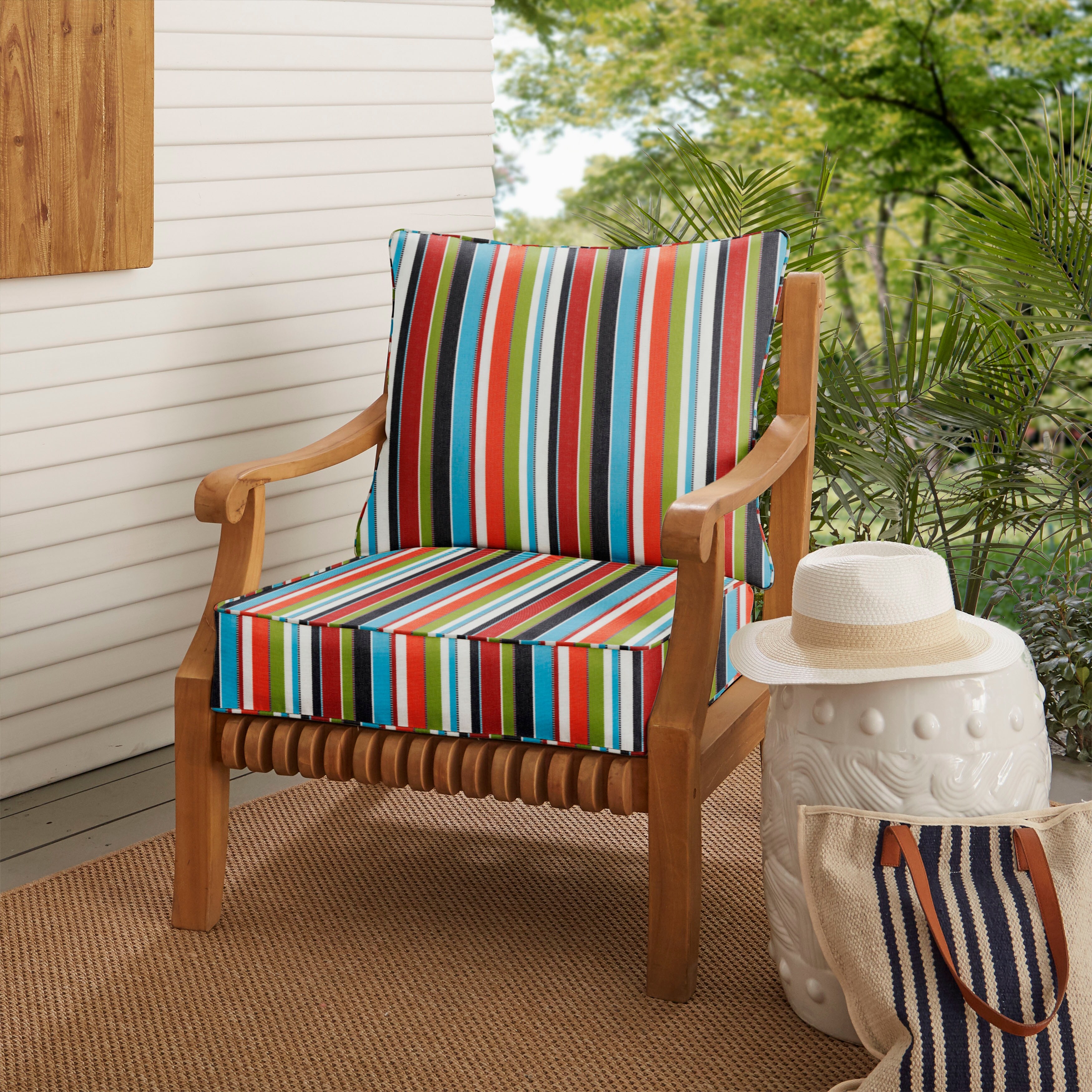 Striped patio cushions on sale