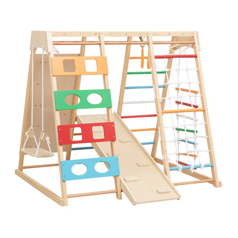 2-in-1 Slide & Climb Set, 9-in-1 Outdoor Playset for Motor Skills, Fun & Safe Play