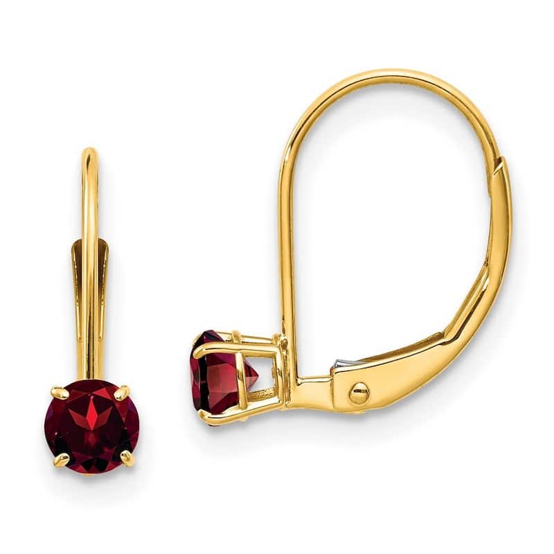 Curata 14k Yellow Gold 4mm Genuine Gemstone Birthstone Leverback Earrings - 13x4mm