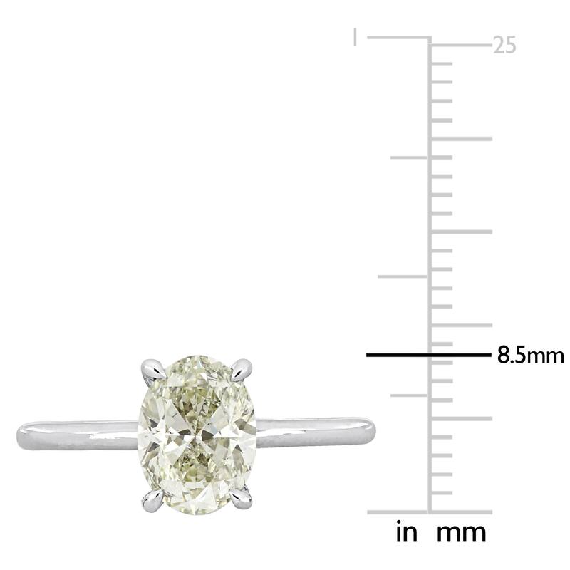 Miadora 1 1/2ct TDW Oval-Shape Diamond Solitaire Ring in 14k White Gold
