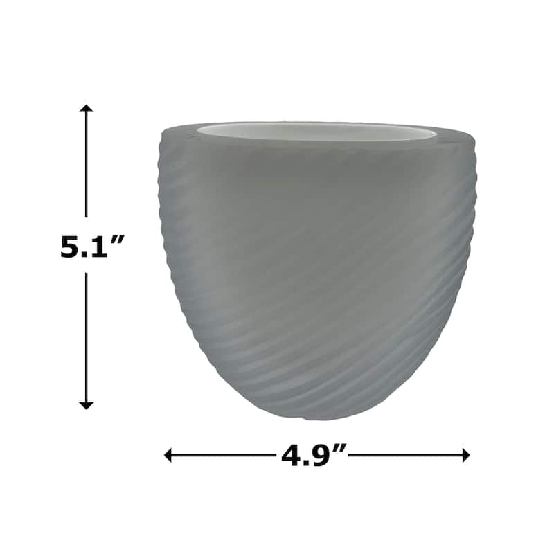 5" High Premium Contemporary Glass Vase for Flowers in White