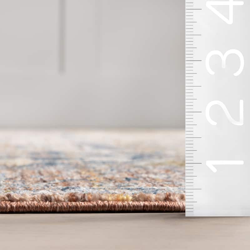 Nuloom Camila Faded Medallion Fringe Area Rug