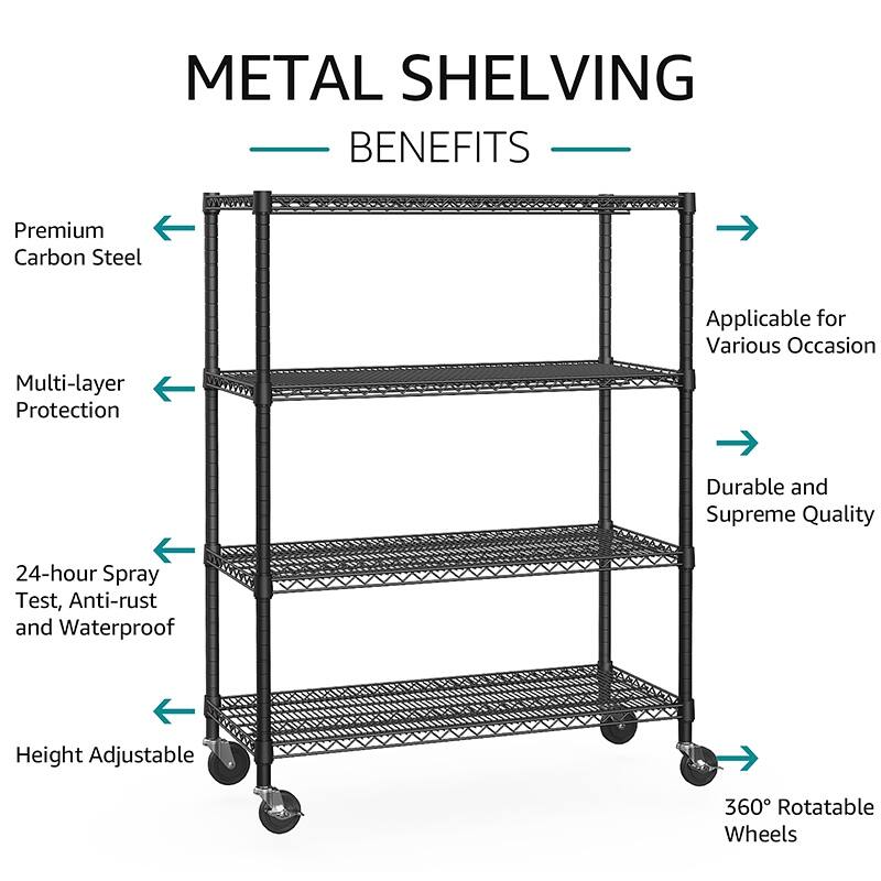 176 LBS Industrial Metal 4 Tier Shelving for Garage, Pantry, Warehouse, Basement Utility Room, Storage Rack Metal Shelving Unit