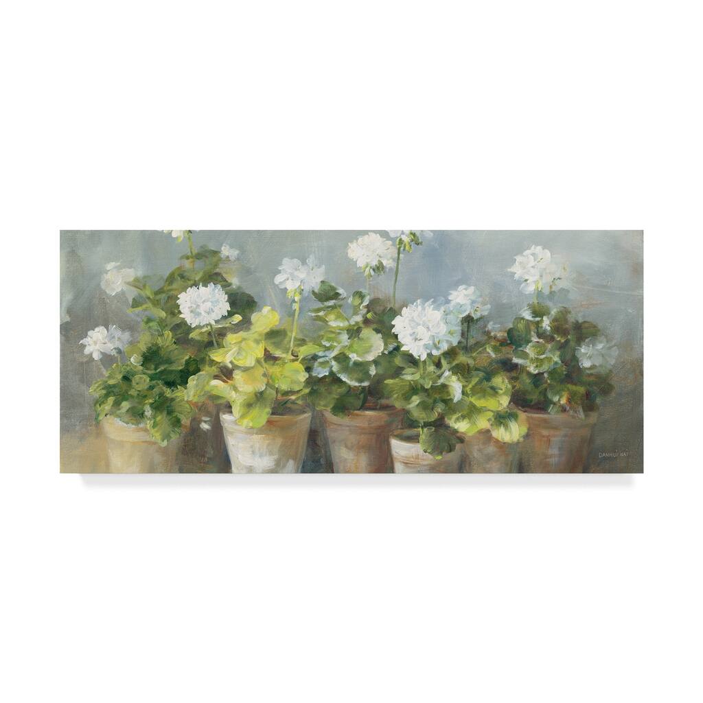 Danhui Nai 'White Geraniums V2' Canvas Art