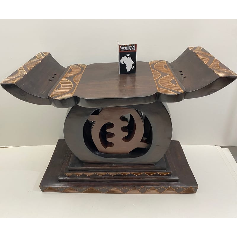 Handmade Chief's Palace "Gye Nyame" Stool (Ghana)