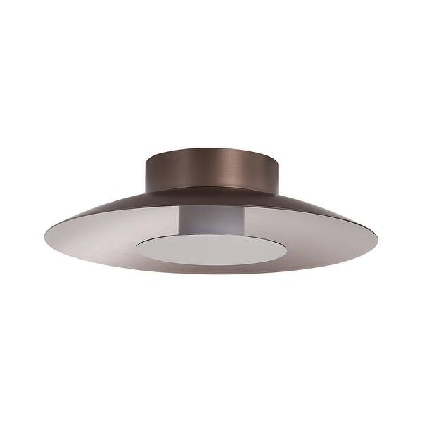 slide 2 of 2, Luma LED Flush Mount - 12" in Coffee Silver with Coffee Silver Shade - Bronze