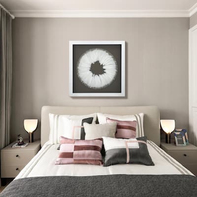 HUJI White Feather Wreath Shadow Box Wall Decor