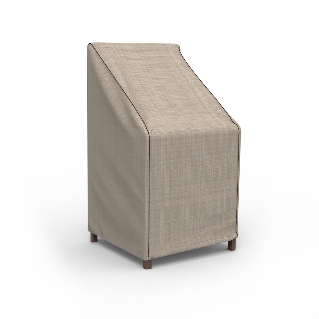 Budge StormBlock™ Mojave Black Ivory Patio Stack Chairs and Barstool Cover - 49"H x 28"W x 27"Deep