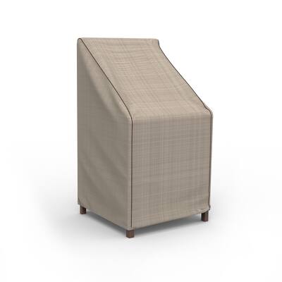 Budge Waterproof Outdoor Barstool Cover, English Garden, Tan Tweed