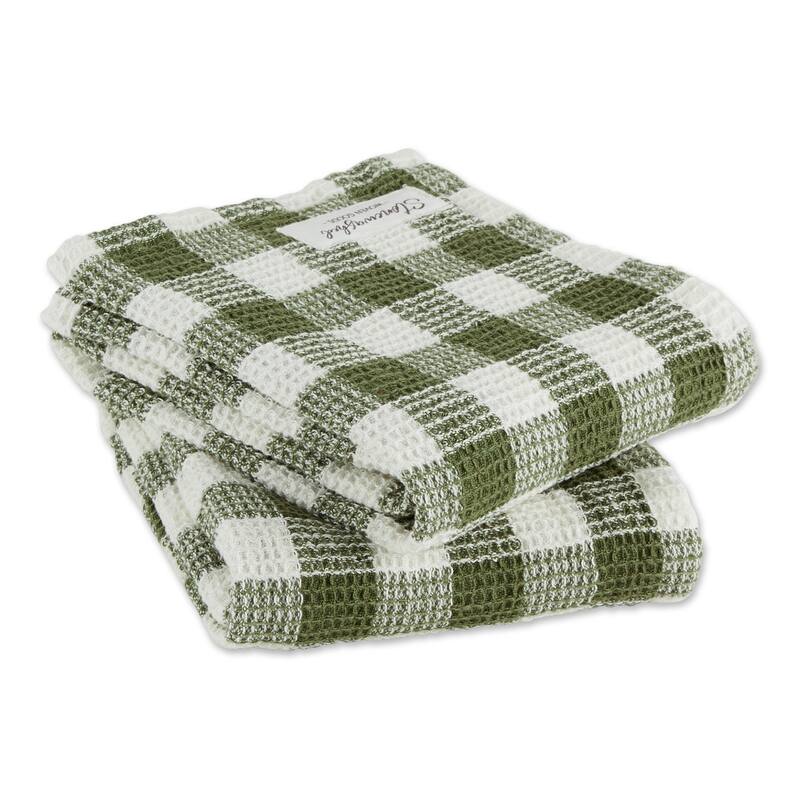 DII Washed Waffle Woven Dishtowel Set of 2