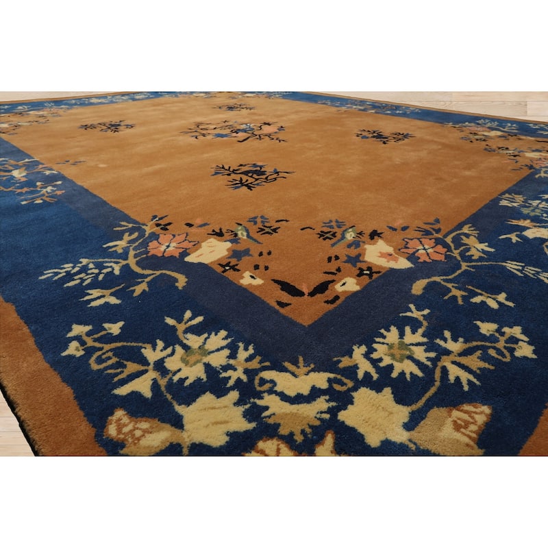 Camel Chinese Art Deco New Zealand Wool Hand Tufted Multi Size Oriental Area Rug LoomBloom