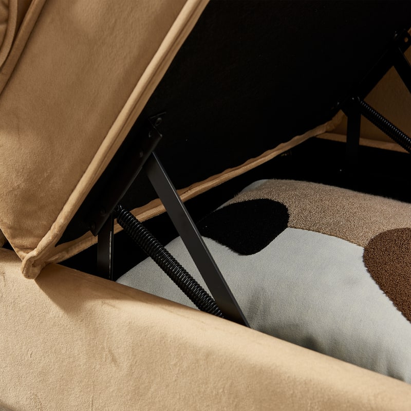 Modern Velvet Upholstery Chaise Lounge Chair with Storage - 29.90 x 60.60 x 27.50