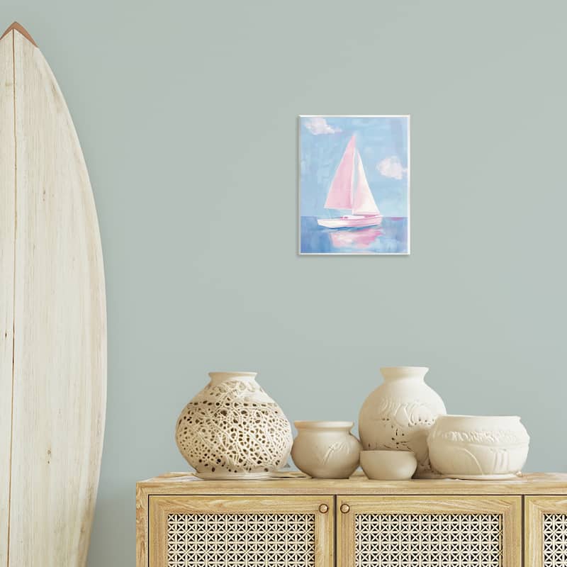 Stupell Muted Pink Sailboat Wall Plaque Art Design By Arlington Prints