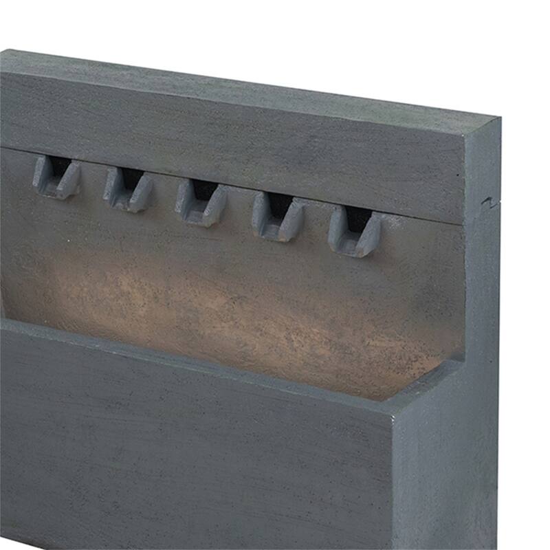 11.8x30.7x23.6" Decorative Gray Fountain with Rectangle Design